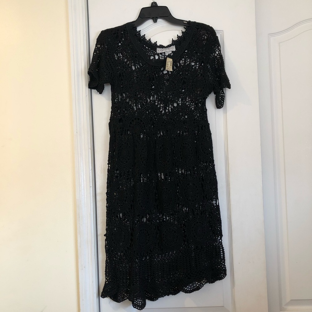 Black Crochet Dress